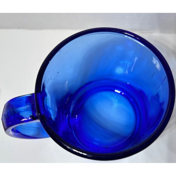 Vintage Cobalt Blue Glass Mug Made In USA 12oz Hot or Cold - Picture 3 of 5